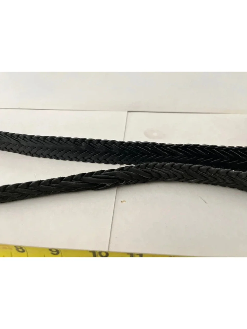 Men’s black braided leather style belt casual